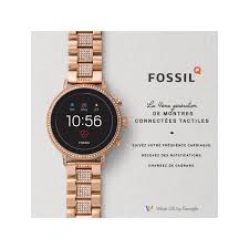 Pour la collection hybride hr, fossil propose des montres connectées à aiguilles mécaniques qui troquent cette fois leur écran tactile pour une dalle à écran électronique de 27 mm. Montre Connectee Fossil Femme Acier Dore Rose Femme Modele Ftw6011 Maty