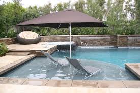 Lounge Chairs And Umbrella On Baja Shelf Pure Water Pools Outside Pool Pool Baja Shelf