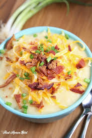 Creamy Potato Bacon Soup The Red Apron Girl Recipes Recipe Creamy Potato Bacon Soup Potato Bacon Soup Recipes