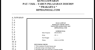 Soal Ujian Prakarya Kelas 8 Semester 2 Ilmusosial Id