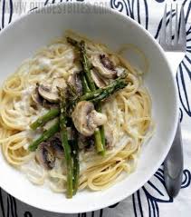 Roasted Asparagus And Mushroom Pasta In Lemon Cream Sauce Recipes Asparagus And Mushrooms Roasted Asparagus