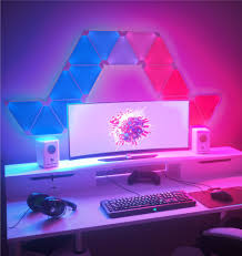 Products Nanoleaf Light Panels Usa Consumer Iot Led Smart Lighting Products Nanoleaf Lights Game Room Lighting Gaming Room Setup