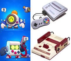 Add me at brawl stars: Retro Nani And Classic 8 Bit Skins Next To The Consoles That I Believe They Are Based On Brawlstars