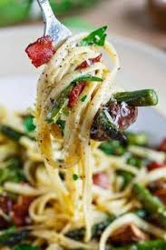 Roasted Asparagus And Mushroom Carbonara Recipe Healthy Recipes Recipes Asparagus And Mushrooms