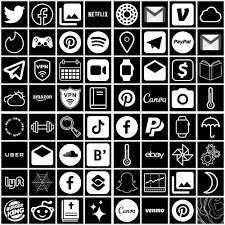200 App Icons Black Business Aesthetic Iphone Ios 14 App Icons Big Pack Minimal App Cover App Icon App Covers Homescreen