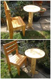 Pallet Bistro Table Chair 1001 Pallets Bistro Table Pallet Chair Outdoor Patio Decor