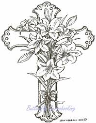 How To Draw A Lily Flower Over A Cross Google Search Cross Drawing Flower Drawing Coloring Pages