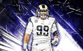 Official fan page of aaron donald. Download Wallpapers Aaron Donald Grunge Art Los Angeles Rams American Football Nfl La Rams Aaron Charles Donald Blue Abstract Rays National Football League For Desktop Free Pictures For Desktop Free