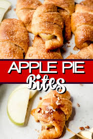 Apple Pie Bites Pieces Of Fresh Apples Rolled In A Crescent Roll With Cinnamon Sugar Ba Apple Pie Bites Recipe Apple Pie Bites Crescent Roll Recipes Dessert