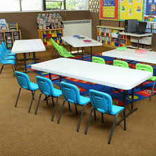 Lifetime 4 Pack Of 6 Ft Tables With 16 Kid S Chairs Kids Church Rooms Sunday School Room Decor Kids Chairs