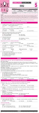 Nco Nso Imo Ieo Igko 2018 2019 Class 5 First Level Sample Papers Aglasem Schools Reading Words Spelling Words Sample Paper