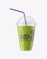 Green Smoothie Cup With Straw Mockup In Cup Bowl Mockups On Yellow Images Object Mockups Smoothie Cup Mockup Free Psd Free Psd Mockups Templates
