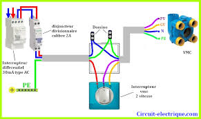 Branchement Vmc Avec Interrupteur 2 Vitesse Va Et Vient Branchement Vmc Tableau Electrique Triphase Circuit Electrique