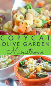 Copycat Olive Garden Minestrone Soup Olive Garden Minestrone Soup Minestrone Chowder Recipes