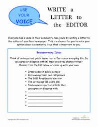 Letter To The Editor Worksheet Education Com Letter To The Editor Persuasive Writing Primary Writing