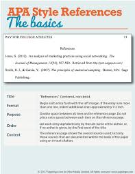 Apa Reference Section Example And Tips Apa Formatting Basics Apadissertation Aparules Apa Formatti Apa Formatting Essay Writing Skills Apa Writing Format