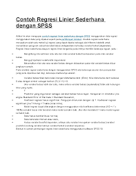 Contoh Soal Regresi Linear Sederhana