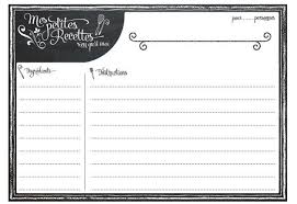 Cadeau Des Fiches Recettes A Telecharger Cartes De Recettes A Imprimer Classeurs De Recettes Fiches Recettes