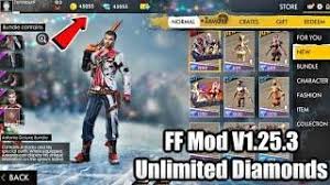 Free Fire V1 25 3 Mod Apk Unlimited Diamonds And Coins All Femail Lobby 6x Jump No Fog Diamond Free Free Gems Diamond