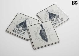 Free Square Beer Coasters Design Mockup Design Mockup Free Coaster Design Mockup Design