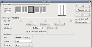 Adapted under license from oooauthors. Das Seitenlayout Mithilfe Von Spalten Festlegen Apache Openoffice Wiki