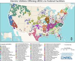 A Map Of The United States Shows The Locations Of Electric Utilities Offering Utility Energy Service Contracts To Energy Services United States Map Map Design