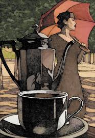 Merci Pour Le Chocolat By Miles Hyman Coffee Artwork Coffee Cup Art Coffee Art