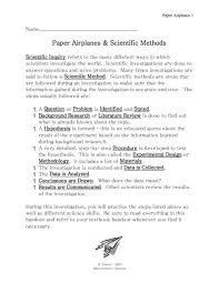 Paper Airplanes And Scientific Methods 7th 9th Grade Worksheet Scientific Method Scientific Method Worksheet Scientific Method Lesson