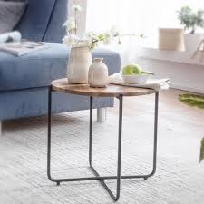 In einem kleinen zimmer kann ein großer, massiver tisch überproportional wirken, in einem großen zimmer wird ein kleiner tisch kaum wahrgenommen. Finebuy Couchtisch Suva18472 1 Couchtisch Akazie Massivholz Metall Sofatisch Design Wohnzimmertisch Rund Kaffeetisch Massiv Kleiner Tisch Wohnzimmer Online Kaufen Otto