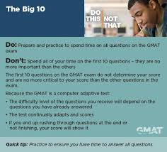 Gmat Study Tips Don T Spend All Your Time On The First 10 Questions They Are No More Important Than The Others Gmat Exam Gmat Study Gmat