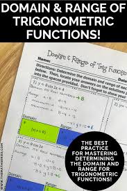 Domain And Range For Trigonometric Functions Trigonometric Functions Secondary Math Handwriting Examples