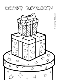 Gift Boxes For Birthday Happy Birthday Coloring Pages For Kids Printable Christmas Present Coloring Pages Coloring Pages For Kids Birthday Coloring Pages