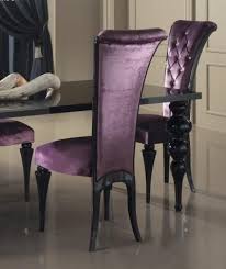 Elegance Diner Dining Chair In Purple Velvet Finished With Swarovski Crystals Furniture Home Decor Home