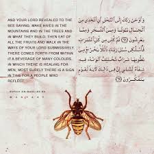 68 And Your Lord Inspired To The Bee Take For Yourself Among The Mountains Houses And Among The Tree Quran Quotes Love Quran Quotes Islam And Science