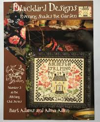 Blackbird Designs Evening Shades The Garden Cross Stitch Pattern Loose Feathers Blackbird Designs Cross Stitch Patterns Black Bird