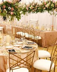 The Gold And Blush Pink Wedding Of Your Dreams Guest Seating Chameleonchaircollection Chair Flatware 8 Chairs For Sale Elegant Dining Reception Chair