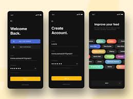 Sign Up Sign In Screens Imdb App Interface Design Ios App Design App Design Inspiration