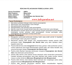 Rpp semua mata pelajaran smp kelas 9 semester ganjil kurikulum 2013. Download Rpp Matematika 1 Satu Lembar Smp Tahun 2020 Infoguruku
