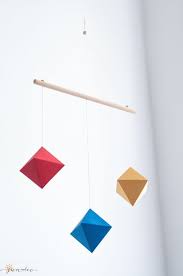 Octahedron Mobile Montessori Mobile Baby Mobile Montessori Nursery Blue Red Yellow Baby Mobile Yellow Baby Mobile Handcrafted Baby Pretty Nurseries