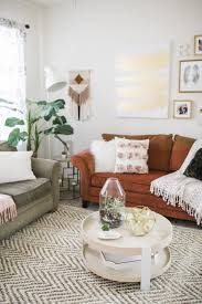 Bohemian Living Room Burnt Orange Couch Ruthie Ridley Blog Living Room Reveal Living Room Design Small Spaces Living Room Orange