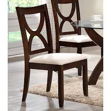 Flores Dining Chair White Fabric Seat Espresso Frame Dining Chairs Contemporary Side Chair Furniture