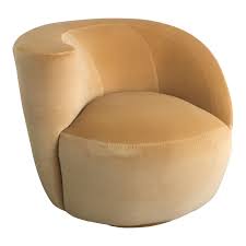 Vladimir Kagan For Directional Nautilus Swivel Chair Upholstered In Kravet Gold Velvet Image 1 Of 5 Trending Decor Home Decor Trends Home Decor