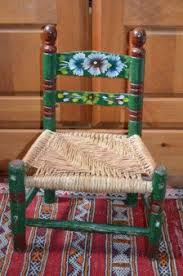 Mexican Chairs For Kids Old Hand Painted Vintage Mexican Chair For Children Green With Kids Chairs Mexican Chairs Small Chair