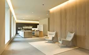 Wall Directed Cove Lighting Oak Cladding House Design Residential Interior