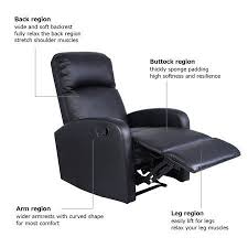 Costway Manual Recliner Chair Black Lounger Leather Sofa Seat Home Theater Walmart Com Manual Recliner Chair Sofa Seats Recliner Chair