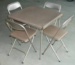 7733 2533 Vtg Retro Samsonite Folding Card Table 4 Chairs Set 30 Square Brown Card Table And Chairs Chair Set Table And Chairs