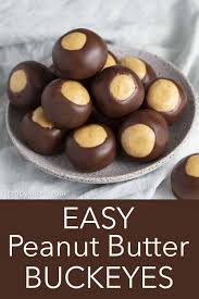 These Easy No Bake Buckeyes From Preppy Kitchen Are A Chocolate Peanut Butter Lover S Dream Cream Easy Peanut Butter Buckeyes Recipe Peanut Butter Balls Easy