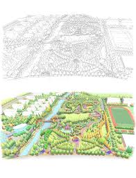 Landscape Design Bird S Eye View Drawing Perspective Sketch Cool Landscapes Landscape Design