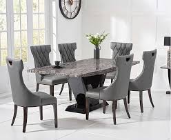 Verbier 200cm Grey V Pedestal Marble Dining Table With Freya Chairs Dining Table Marble Dining Room Table Marble Marble Top Dining Table