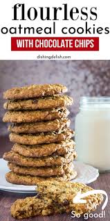 Flourless Oatmeal Cookies With Chocolate Chips Are So Easy To Make And Yes They Contain Flourless Oatmeal Cookies Oatmeal Cookie Recipes Granola Cookie Recipe